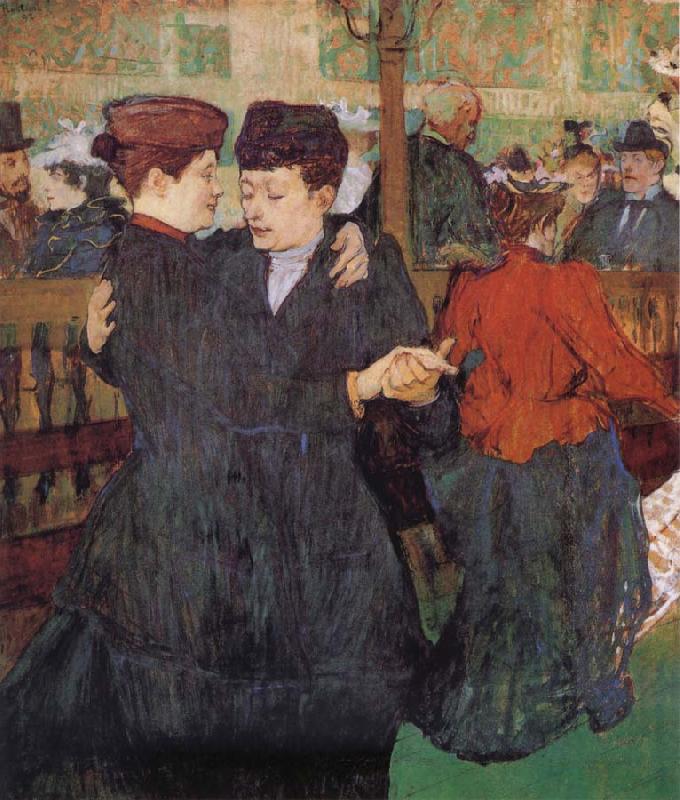 Henri de toulouse-lautrec Two Women Dancing at the Moulin Rouge France oil painting art